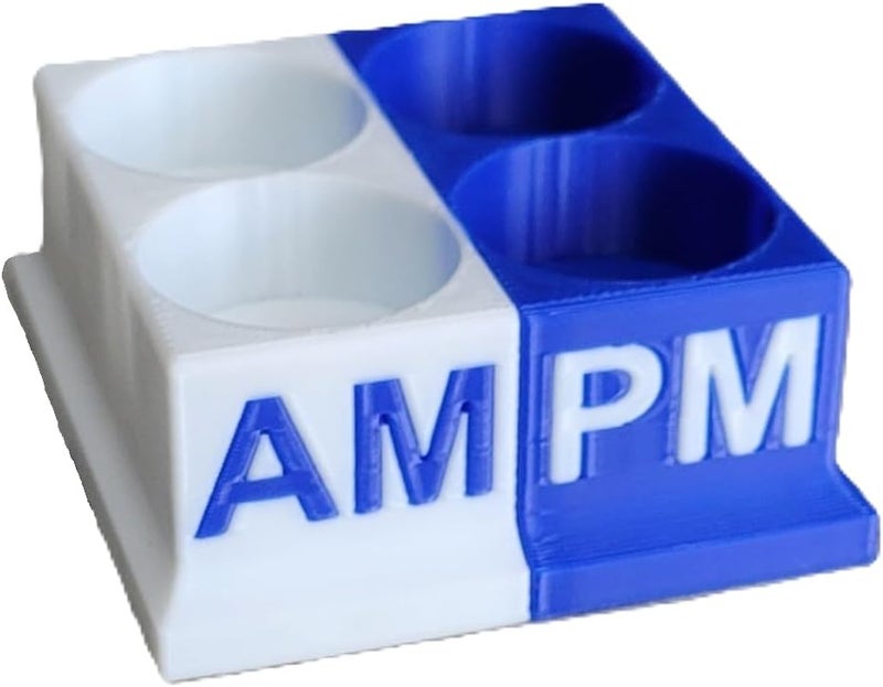 Znet3D Eye Drops Bottle Organizer & Tracker – AM/PM 4-Slot (White/Blue) - Image 5